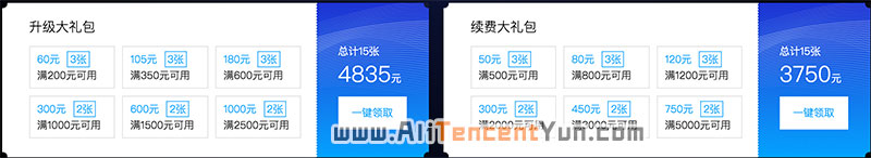 代金券大礼包：升级大礼包+续费大礼包