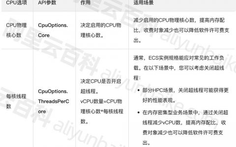 阿里云服务器ECS的vCPU是什么意思？和传统CPU区别对比