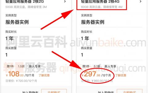 阿里云2核4G云服务器配置多少钱一年？按月费用报价