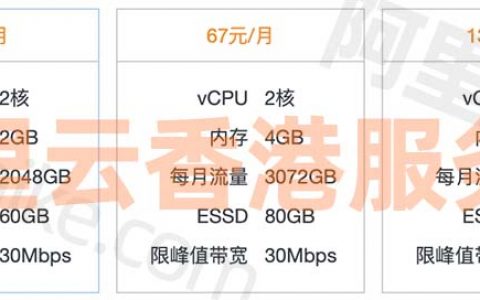 阿里云香港服务器30M大带宽租用价格表_24元1个月_288元/年