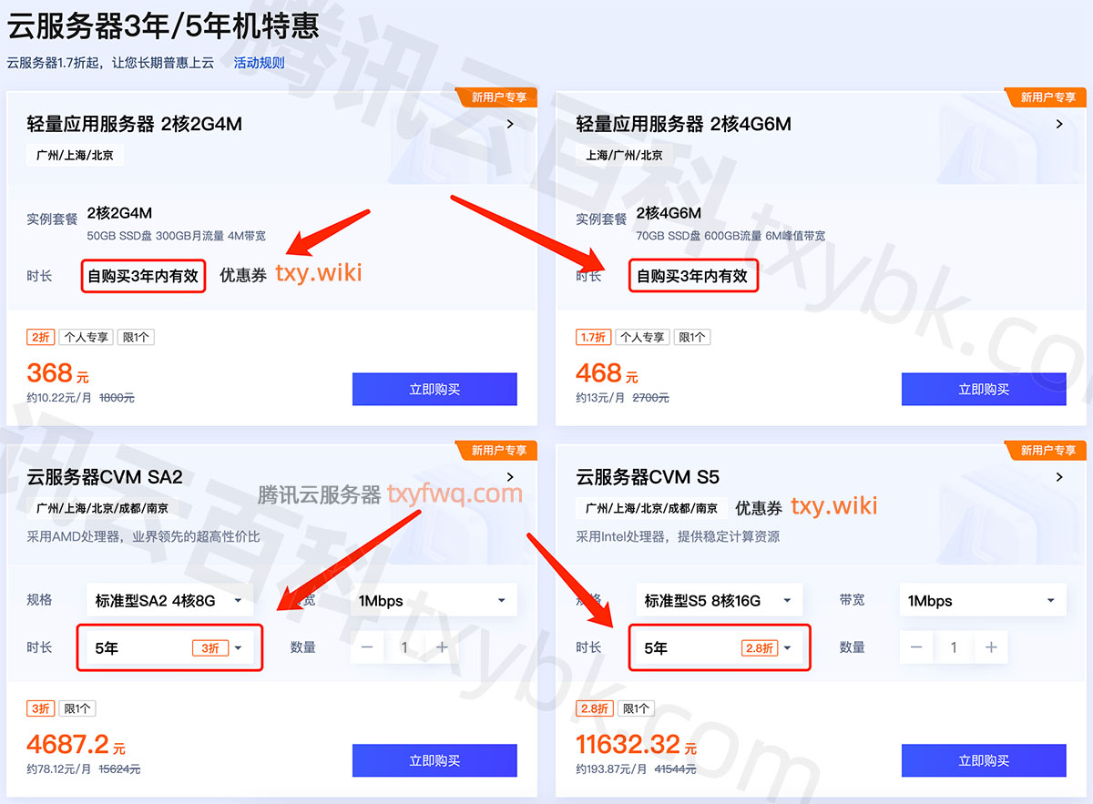 腾讯云服务器CVM优惠价格