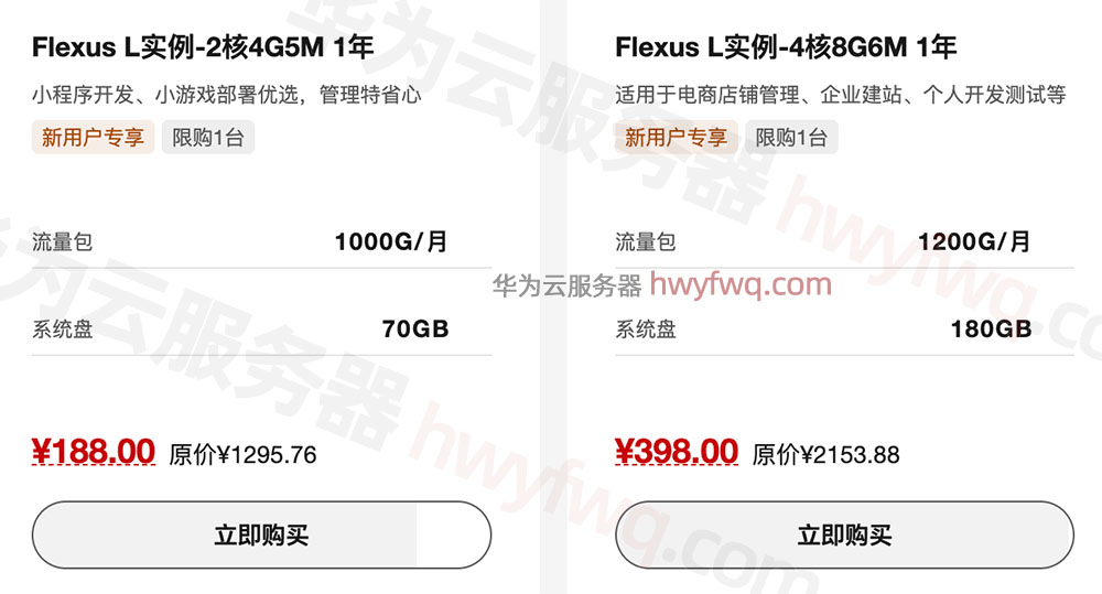 华为云4核8G云服务器租赁价格
