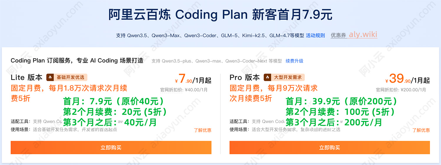 阿里云百炼Coding Plan优惠价格