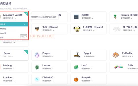 雨云我的世界mc服务器优惠价格：玩家数量及配置费用25元1个月