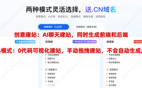 阿里云万小智AI建站创意模式和经典模式有什么区别？如何选择？