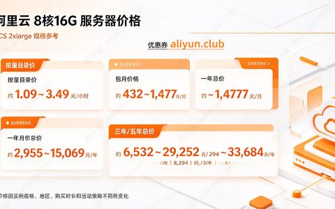 阿里云服务器8核16G配置价格表：1小时、1个月、一年和3年收费标准